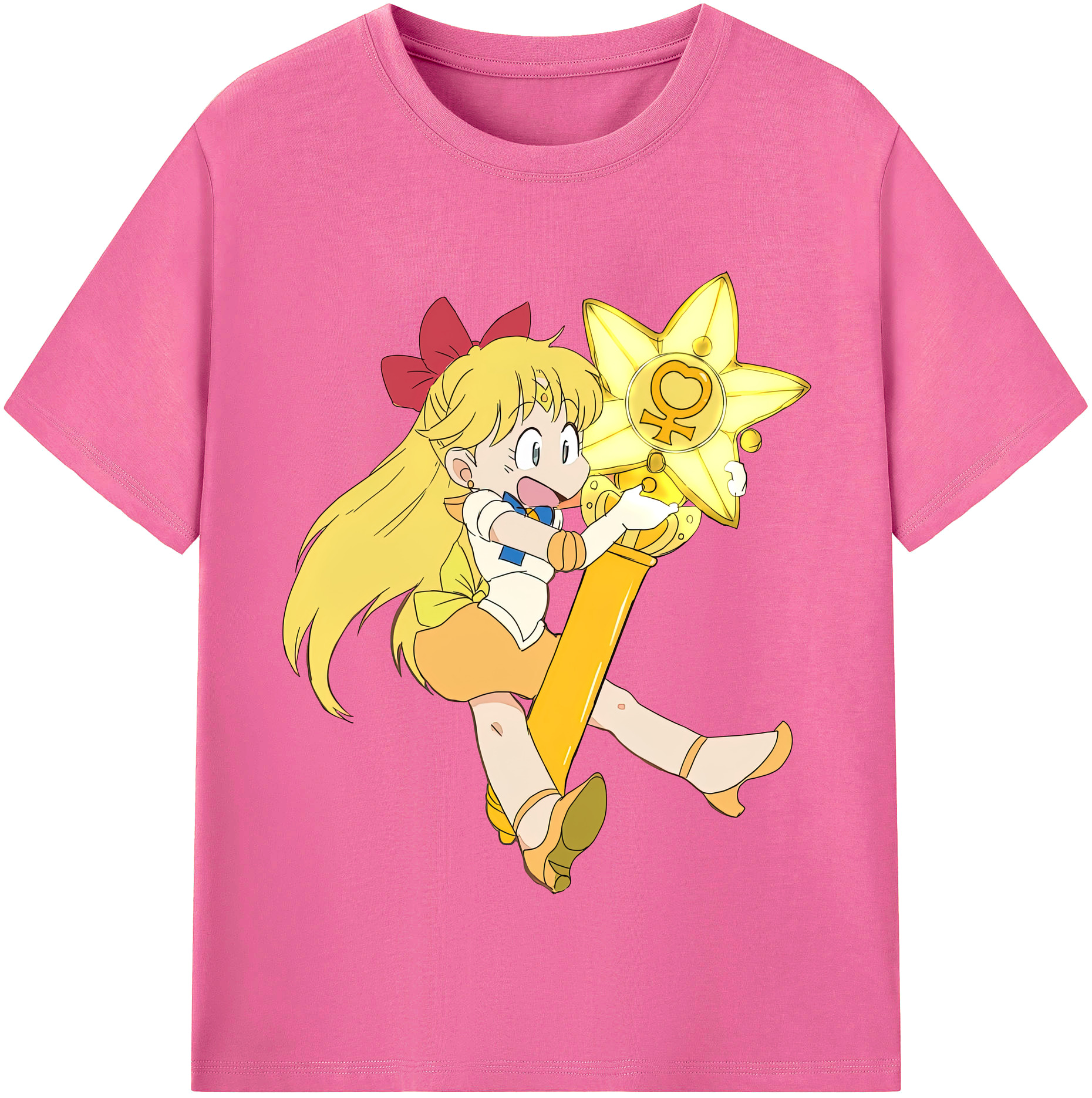 （画像用） 美少女戦士セーラームーン 愛野 美奈子 あいの みなこ Sailor Moon Aino Minako レディースカジュアルプリントTシャツ（綿100％）